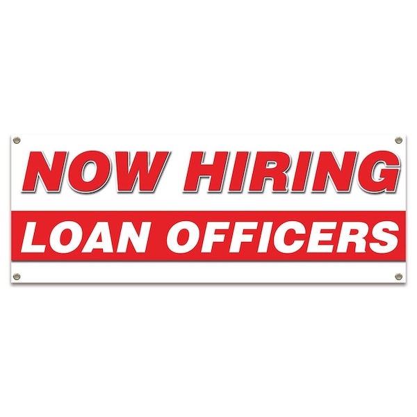 Now Hiring Loan Officers Banner Apply Inside Accepting Application Single Sided